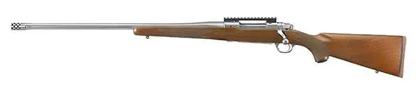 RUGER HAWKEYE HUNTER LFT HND 300WM BOLT RFL 24" STS THRDED BBL, AMERICAN WALNUT 3RD