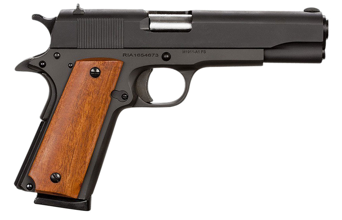 Rock Island 51421 GI Standard FS *CA Compliant 45 ACP Caliber with 5" Barrel, 8+1 Capacity, Overall Black Parkerized Fin