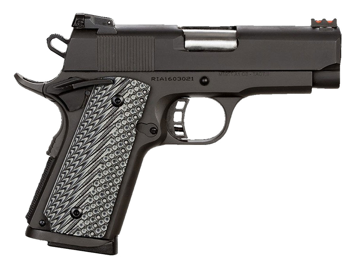 Rock Island 51479 Rock Ultra CS 45 ACP Caliber with 3.50" Barrel, 7+1 Capacity, Overall Black Parkerized Finish Steel, B