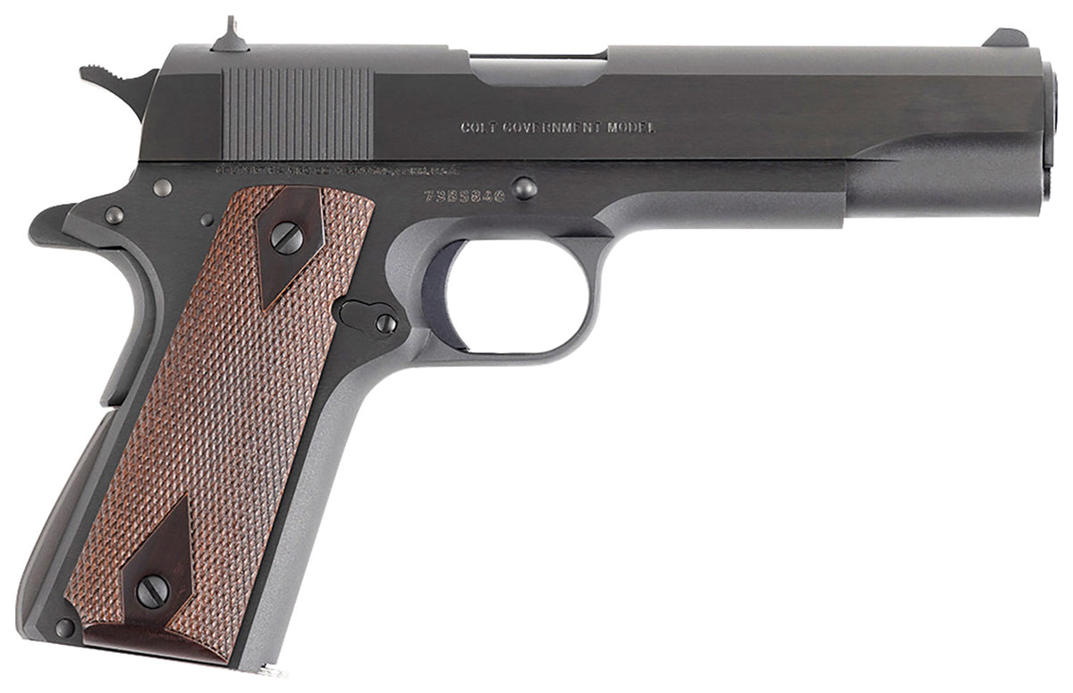 Colt Mfg O1970A1CS Government Series 70 45 ACP 7+1 5" Black National Match Barrel, Blued Carbon Steel Serrated Slide, Bl