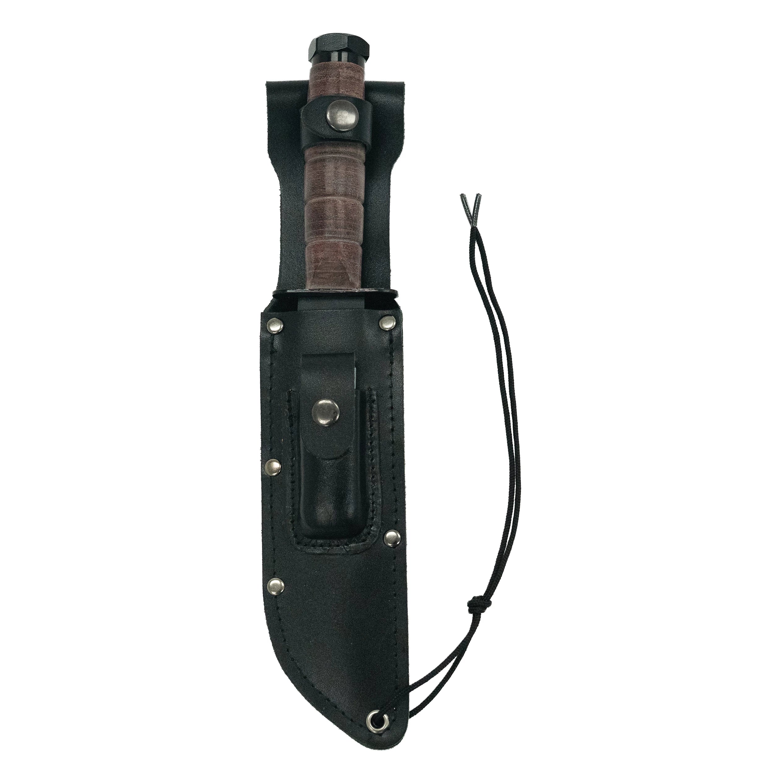 Rothco Military Fighting Utility Knife With Leather Handle