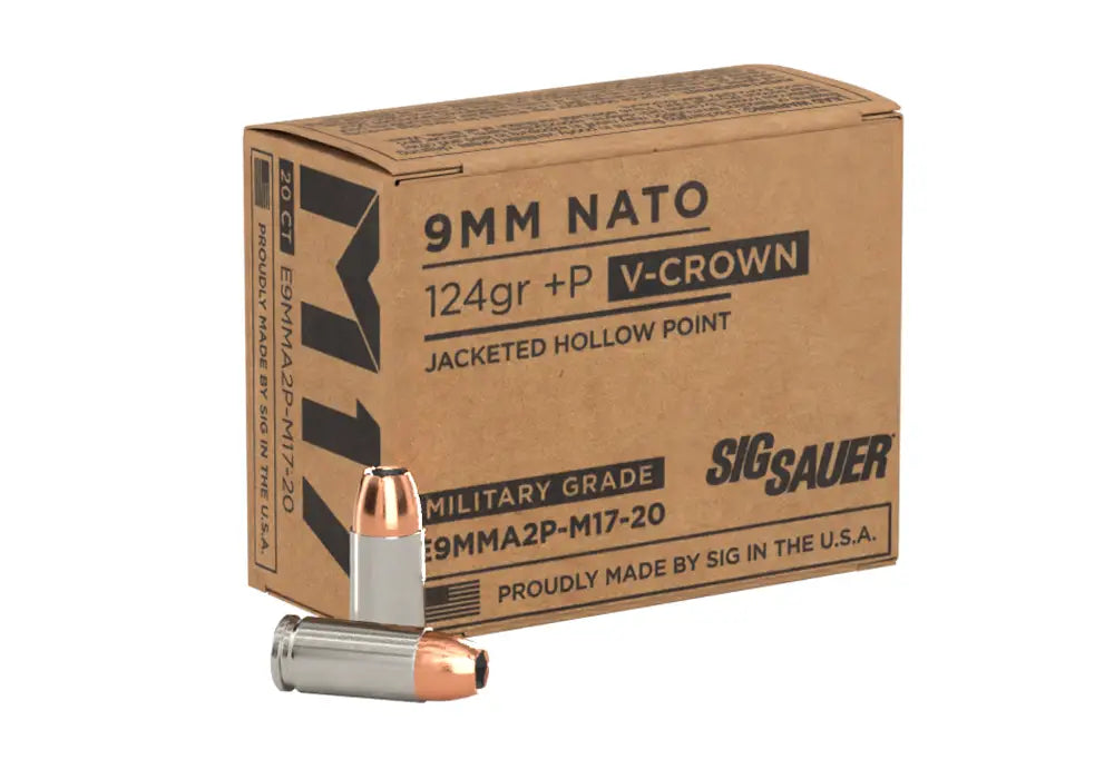 SIG SAUER M17 VCROWN 9MM 124GR JHP 20RD BX 200RD CASE
