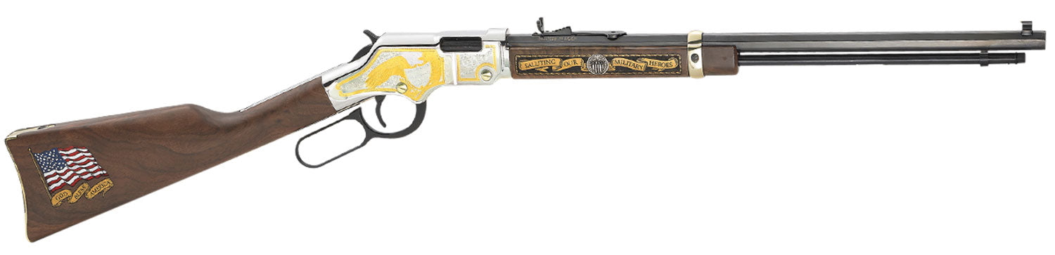 Henry H004MS2 Golden Boy Military Service Tribute 2 Full Size 22 Short, 22 Long, 22 LR, 16 LR/21 Short, 20" Blued Barrel
