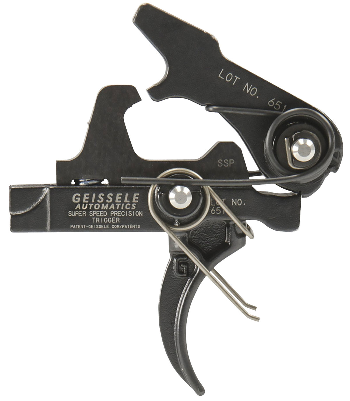 Geissele Automatics 05400 SSP  Single-Stage Curved Trigger with 3-3.75 lbs Draw Weight & Black Oxide Finish for AR-Platf