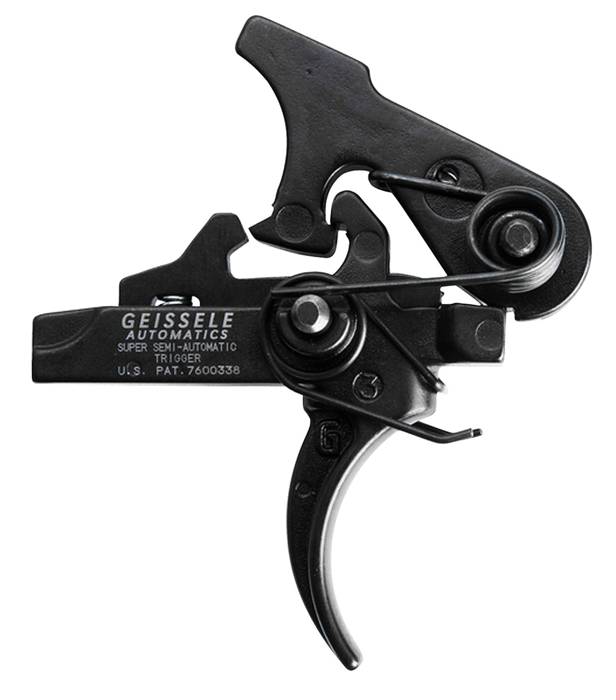 Geissele Automatics 05101 SSA  Two-Stage Curved Trigger with 4.25-4.75 lbs Draw Weight & Black Oxide Finish for AR-Platf