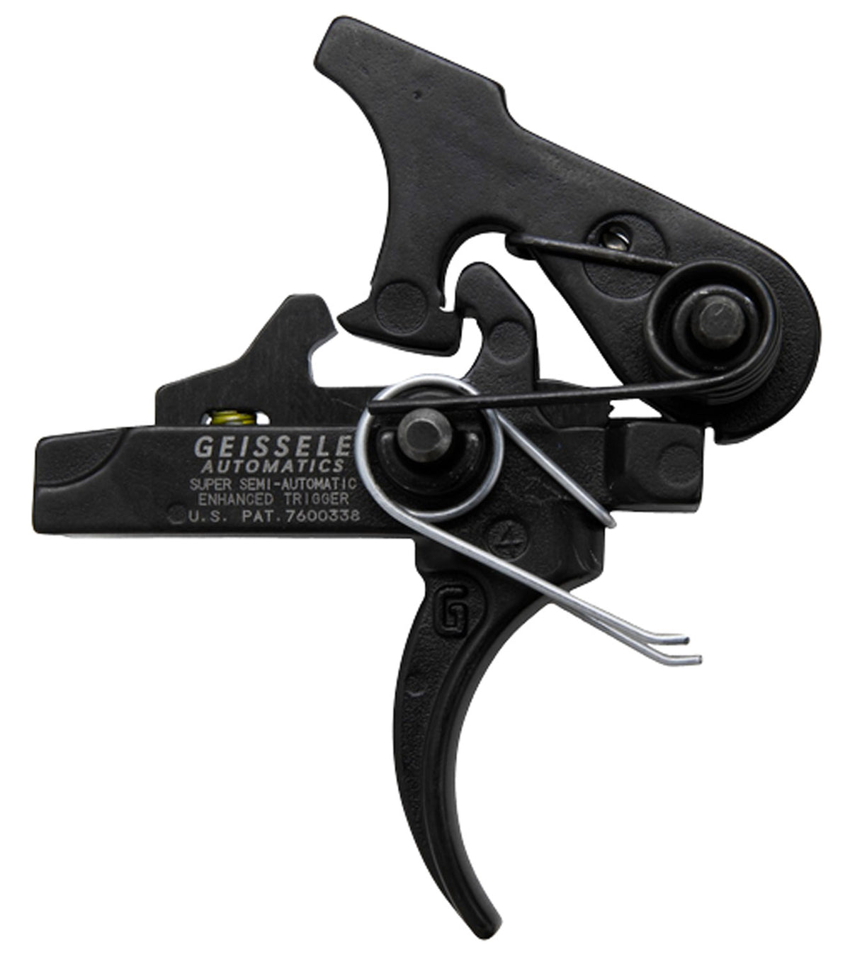 Geissele Automatics 05160 SSA-E  Two-Stage Curved Trigger with 2.90-3.80 lbs Draw Weight & Black Oxide Finish for AR-Pla
