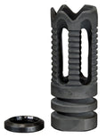 Yankee Hill 285C2 Phantom Flash Hider Black Steel with 1/2"-28 tpi Threads & Teeth for 5.56x45mm NATO AR-Platform