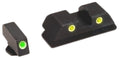 AmeriGlo GL121 Classic Tritium Sight Set for Glock  Green Tritium White Outline Front Sight-Yellow Tritium White Outline