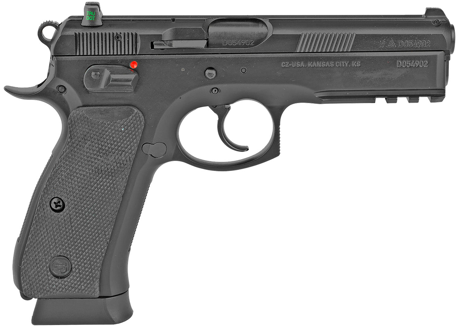 CZ-USA 01152 CZ 75 SP-01 Full Size Frame 9mm Luger 10+1 4.60" Black Steel Barrel, Black Steel Serrated Slide, Black Poly