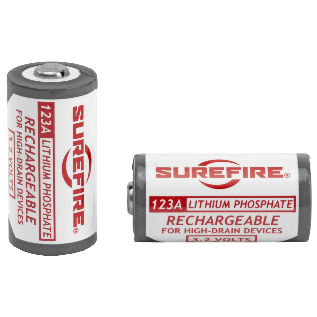 SUREFIRE 2X LFP123 LIFEPO4 RECHARGEABLE CELLS CARDED