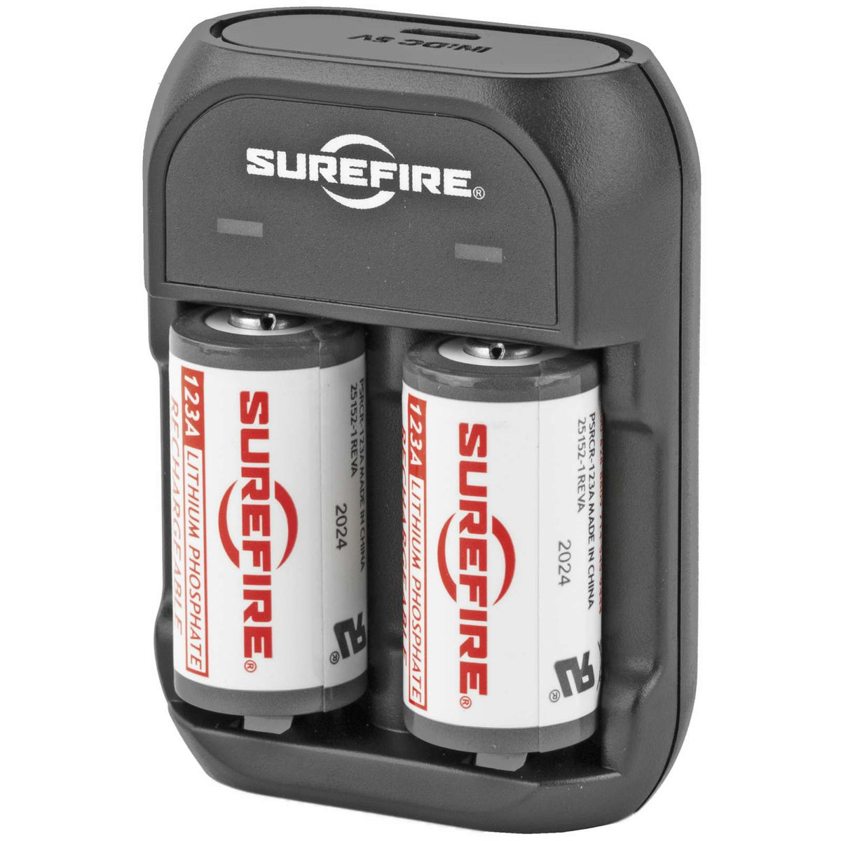 SUREFIRE 2X LFP123 LIFEPO4 RECHARGEABLE CELLS + CHARGER