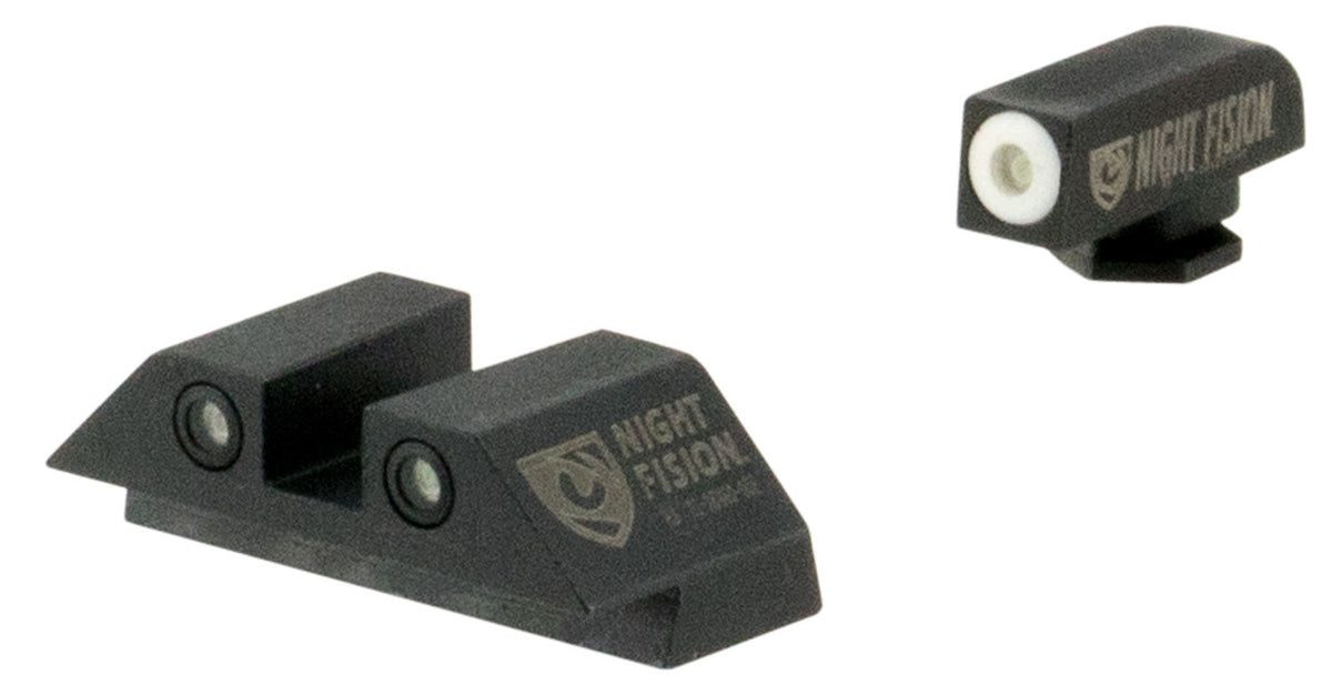 Night Fision GLK001003WGW Tritium Night Sights For Glock  Green Tritium White Outline Front Sight- Green Tritium White O