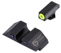 Night Fision GLK001007YGZ Tritium Night Sights For Glock  Green Tritium Yellow Outline Front Sight- Green Tritium Black 