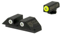 Night Fision GLK002007YGW Tritium Night Sights For Glock  Green Tritium Yellow Outline Front Sight- Green Tritium White 