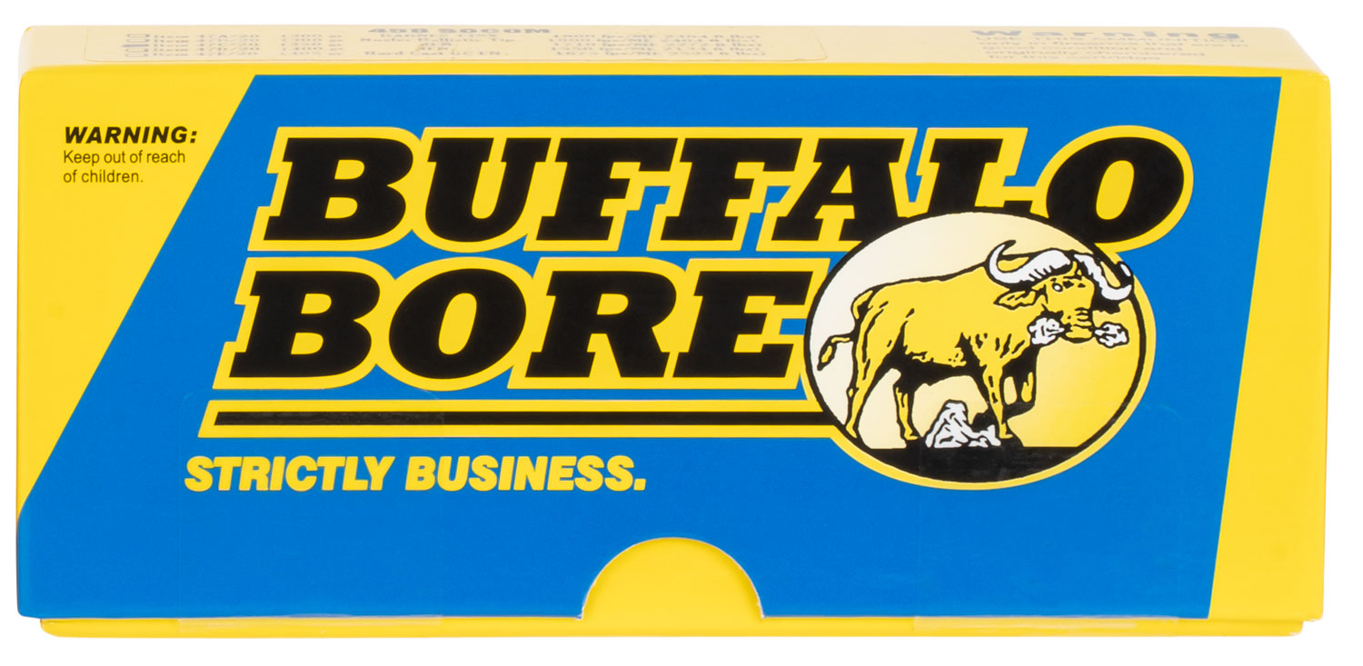 Buffalo Bore Ammunition 47C20 Hunting & Sniping Strictly Business 458SOCOM 350gr Semi Jacketed Flat Point 20 Per Box/12 