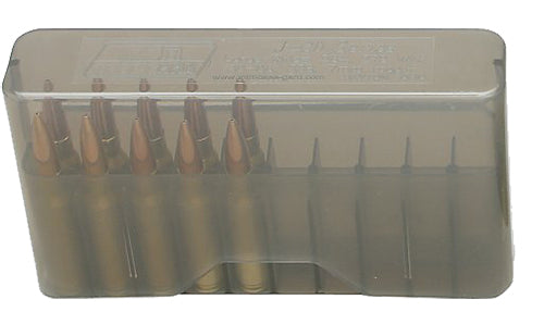 MTM Case-Gard J20L41 Slip-Top Ammo Box  Multi-Caliber Clear Smoke Polypropylene 20rd