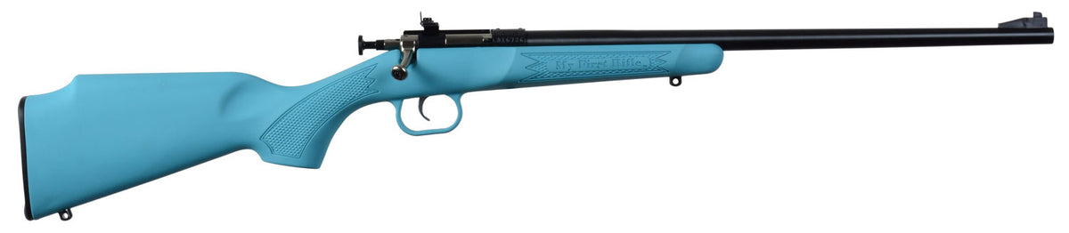 Crickett KSA2302 Youth  22 LR 1rd 16.12" Blued Barrel & Receiver, Fixed Front/Adjustable Rear Peep Sights, Blue Syntheti