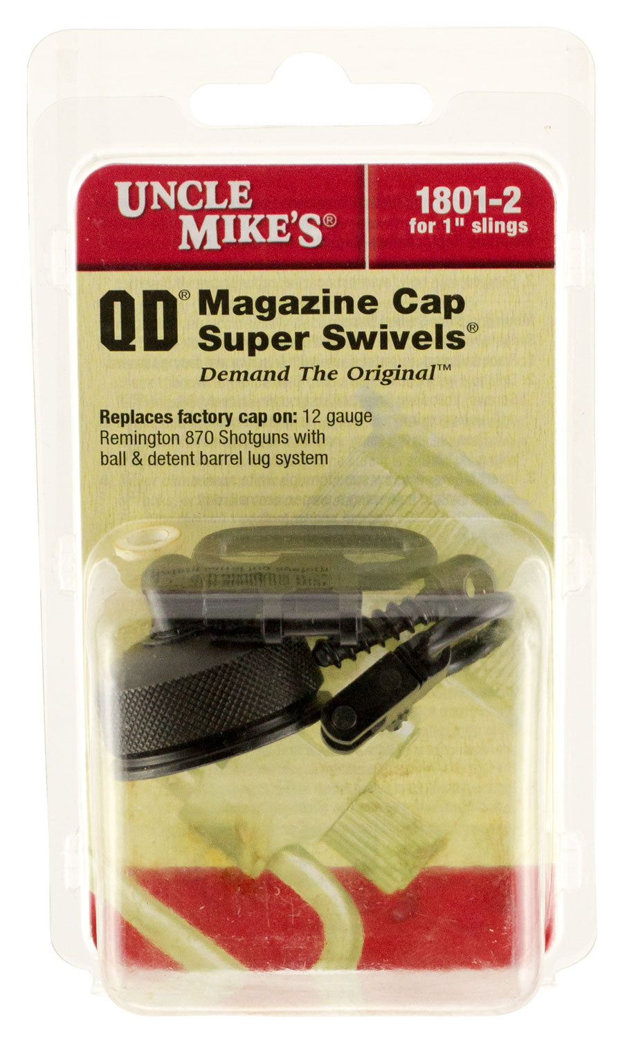 Uncle Mike's 18012 Mag Cap Swivel Set made of Steel with Blued Finish, 1" Loop Size & Quick Detach Style for 12 Gauge Re