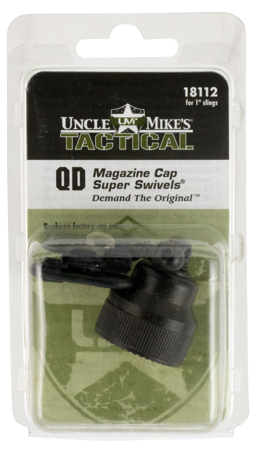 Uncle Mike's 18112 Mag Cap Swivel Set made of Steel with Blued Finish, 1" Loop Size & Quick Detach Style for Mossberg 59