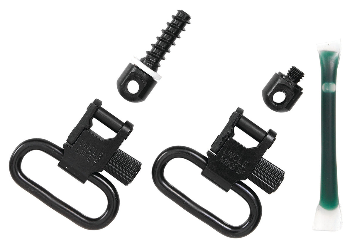 Uncle Mike's 15312 Fore End Band Swivel Set Quick Detach 115 LRB Blued 1" Loop for Tube Magazine Leaver Action Rifles/ C