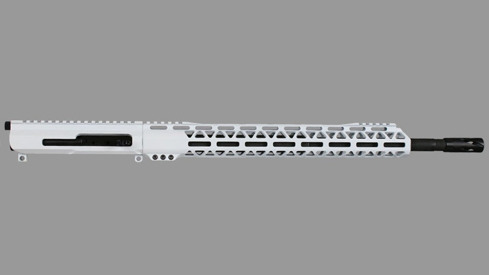 BC-15 .450 Bushmaster Stormtrooper White Cerakote Side Charging Complete Upper Assembly, 18" Parkerized Heavy Barrel, 1:24 Twist, Mid Length Length Gas System, 15" M-LOK Rail