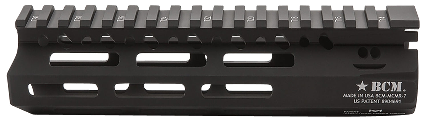 BCM MCMR7556BLK BCMGunfighter MCMR 7" M-LOK, Free-Floating Style Made of Aluminum with Black Anodized Finish for AR-Plat