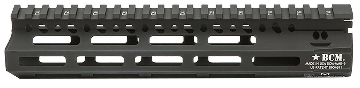 BCM MCMR9556BLK BCMGunfighter MCMR 9" M-LOK, Free-Floating Style Made of Aluminum with Black Anodized Finish for AR-Plat