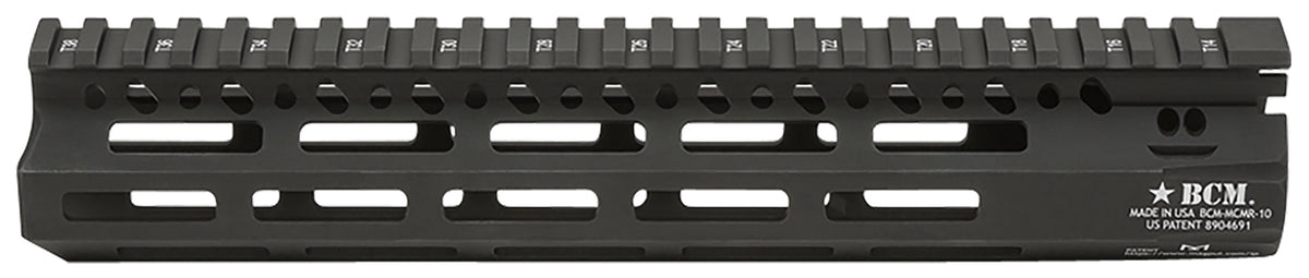 BCM MCMR10556BLK BCMGunfighter MCMR 10" M-LOK, Free-Floating Style Made of Aluminum with Black Anodized Finish for AR-Pl