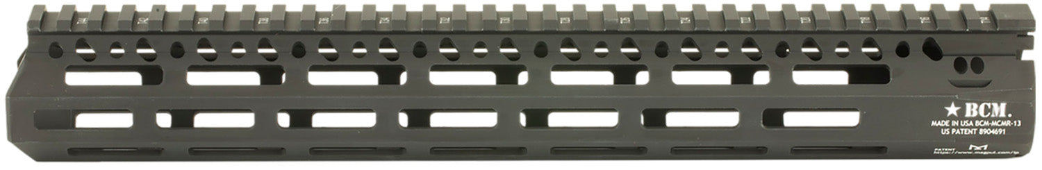 BCM MCMR13556BLK BCMGunfighter MCMR 13" M-LOK, Free-Floating Style Made of Aluminum with Black Anodized Finish for AR-Pl