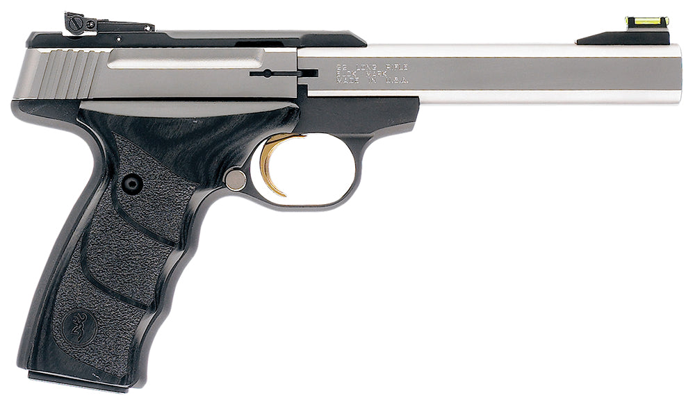 Browning 051427490 Buck Mark Plus *CA Compliant 22 LR 10+1 5.50" Slab Side Barrel, Serrated SS Slide, Matte Black Alumin