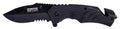 Humvee Adventure Gear HMVKTR15 Tactical Recon  3" Folding Drop Point Part Serrated Black Stainless Steel Blade/Black Tex