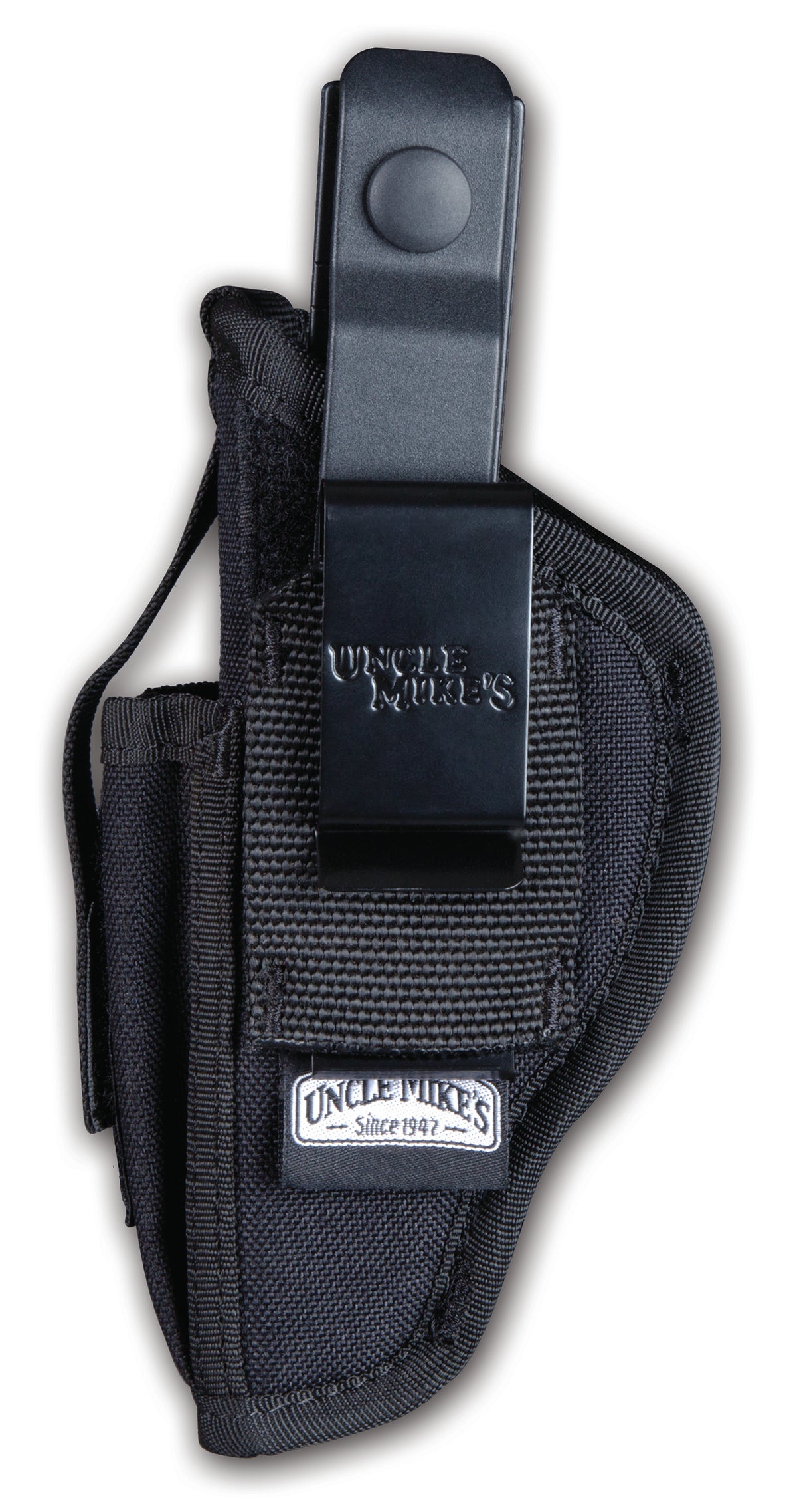 Uncle Mike's 70020 Sidekick Hip Holster IWB/OWB Size 02 Black Kodra Nylon Belt Clip Fits Med/Large DA Revolver Fits 3-4"