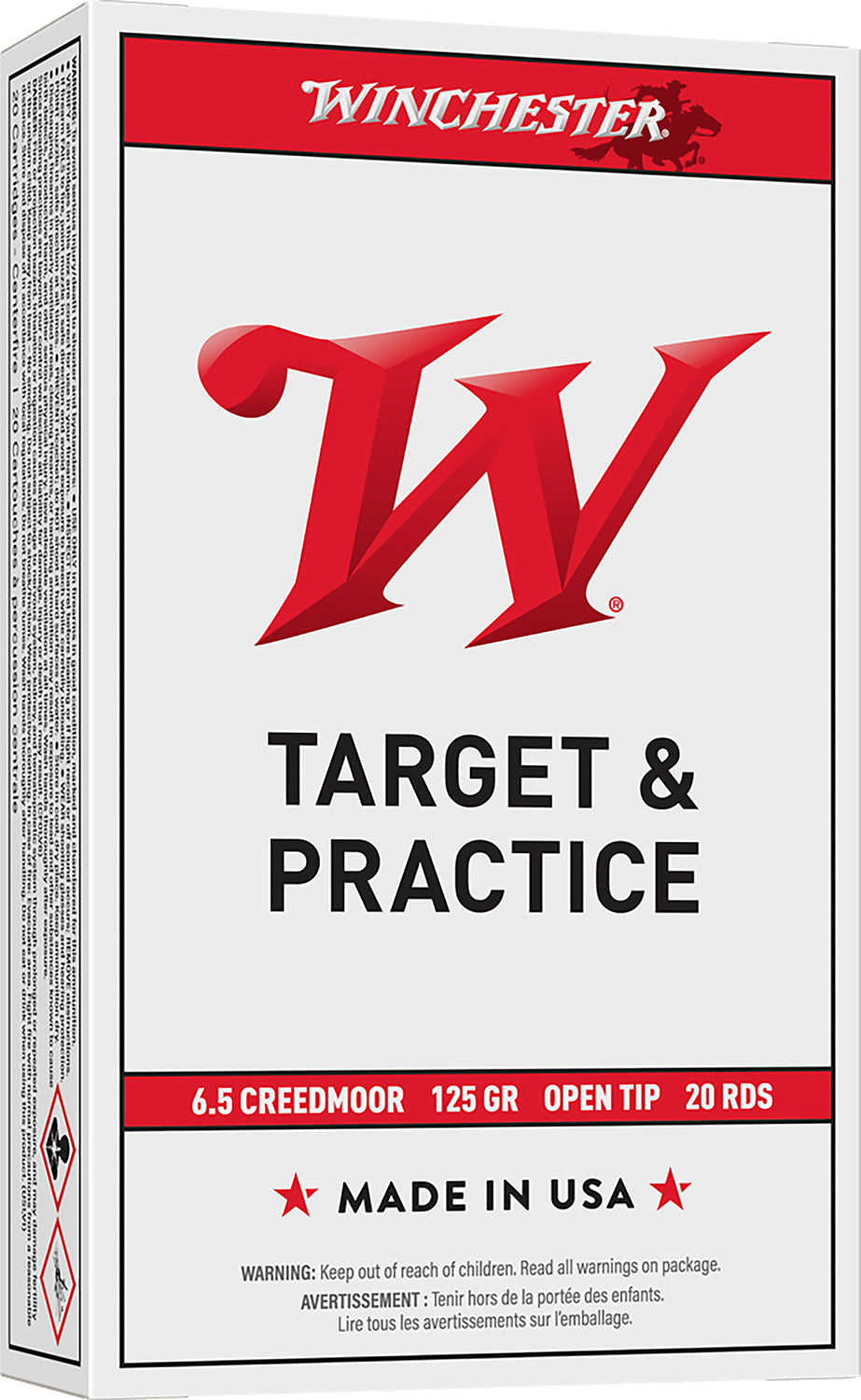 Winchester Ammo USA65CM USA  6.5Creedmoor 125gr Open Tip Range 20 Per Box/10 Case