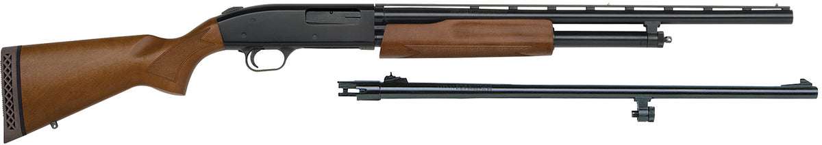 Mossberg 54188 500 Bantam Combo Youth 20 Gauge Pump 3" 5+1 Blued 22" Vent Rib/24" Fully-Rifled Barrels, Blued Steel Rece