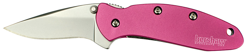 Kershaw 1600PINK Chive  1.90" Folding Drop Point Plain Bead Blasted 420HC SS Blade Pink Anodized Aluminum Handle Include
