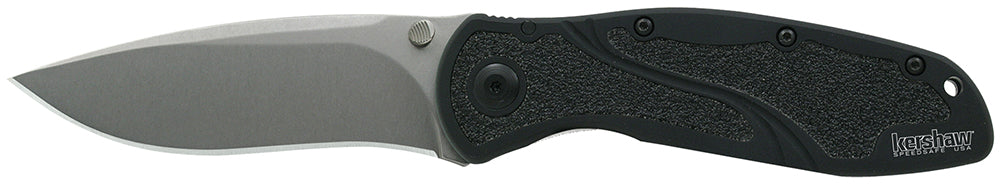 Kershaw 1670S30V Blur  3.40" Folding Drop Point w/Recurve Plain Stonewashed Powder Coated CPM S30V SS Blade Black Anodiz