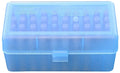 MTM Case-Gard RMLD5024 Case-Gard R-50 Multi-Caliber/28 Gauge Rifle/Shotgun Clear Blue Polypropylene 50rd
