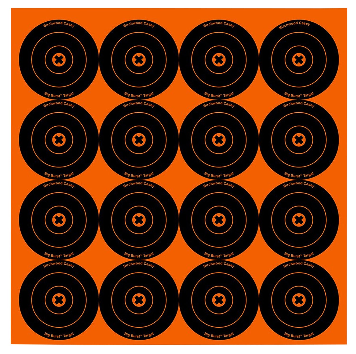 Birchwood Casey 36348 Big Burst Revealing Target Self-Adhesive Paper Black/Orange 3" Bullseye 48 Pack