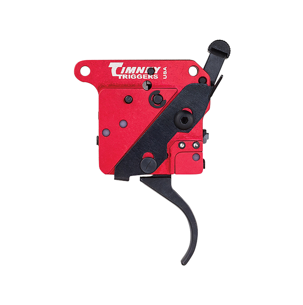 Timney Triggers 533 2-Stage  Two-Stage Curved Trigger with 1-1.50 lbs Draw Weight & Black/Red Finish for Remington 700 R
