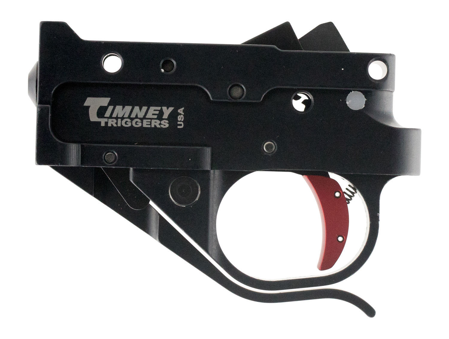 Timney Triggers 10222C Replacement Trigger  Single-Stage Curved Trigger with 2.75 lbs Draw Weight & Black/Red Finish for