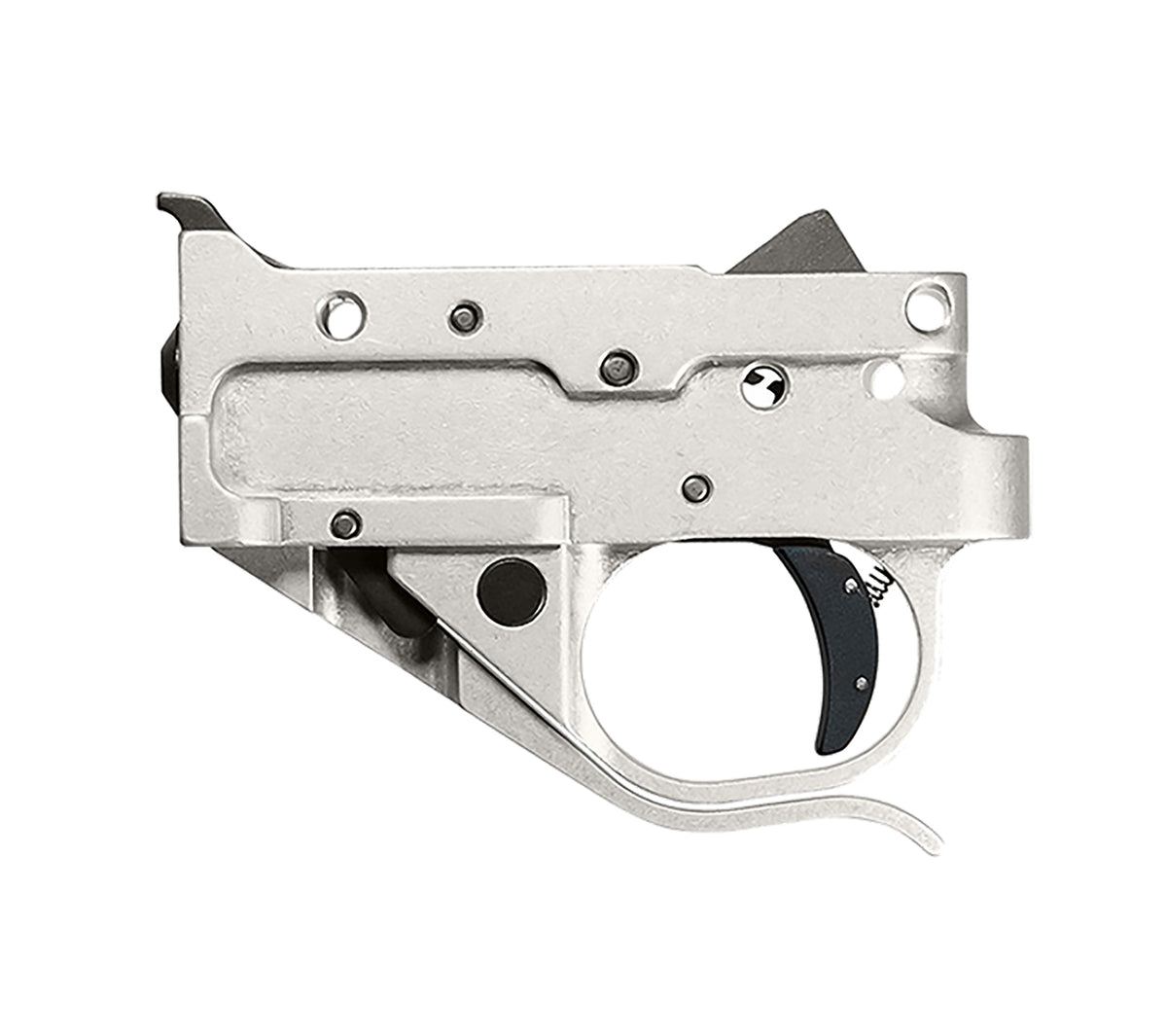 Timney Triggers 10221C16 Replacement Trigger  Single-Stage Curved Trigger with 2.75 lbs Draw Weight & Silver/Black Finis