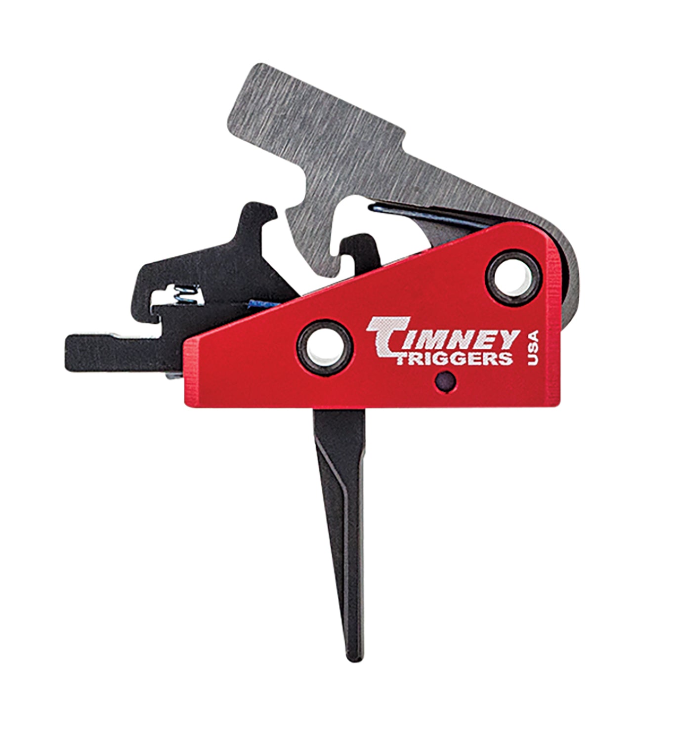 Timney Triggers 662SST Targa Short Trigger  Two-Stage Straight Trigger with 2 lbs Draw Weight & Black/Red Finish for AR-