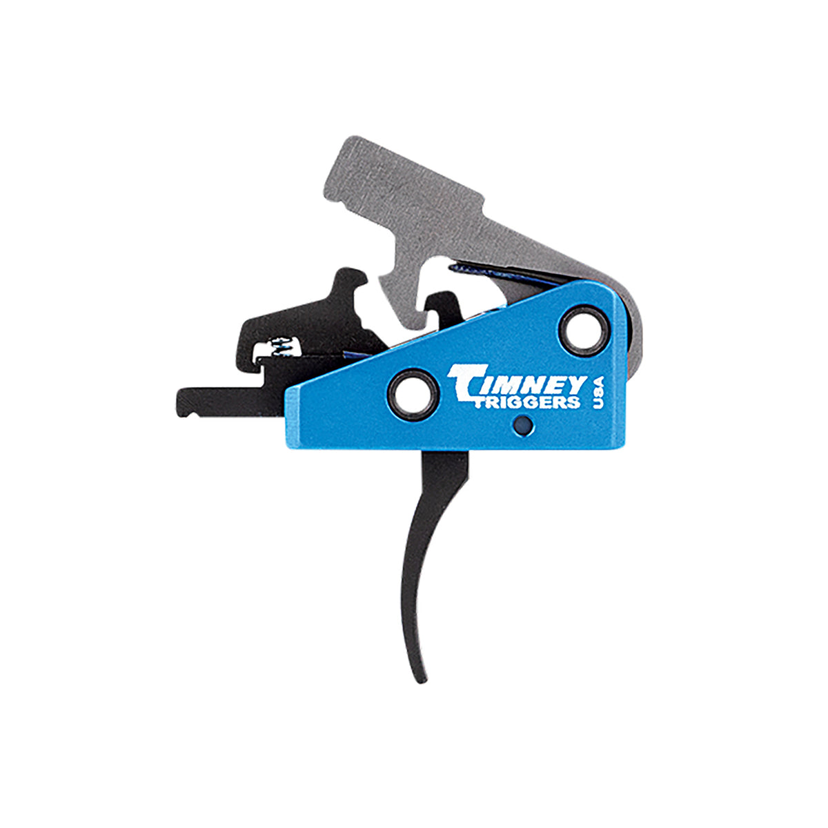 Timney Triggers 663S Targa Long Trigger  Two-Stage Curved Trigger with 2 lbs Draw Weight & Black/Blue Finish for AR-Plat