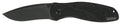 Kershaw 1670BLK Blur  3.40" Folding Drop Point w/Recurve Plain Black DLC 14C28N Steel Blade Black Anodized Aluminum Hand