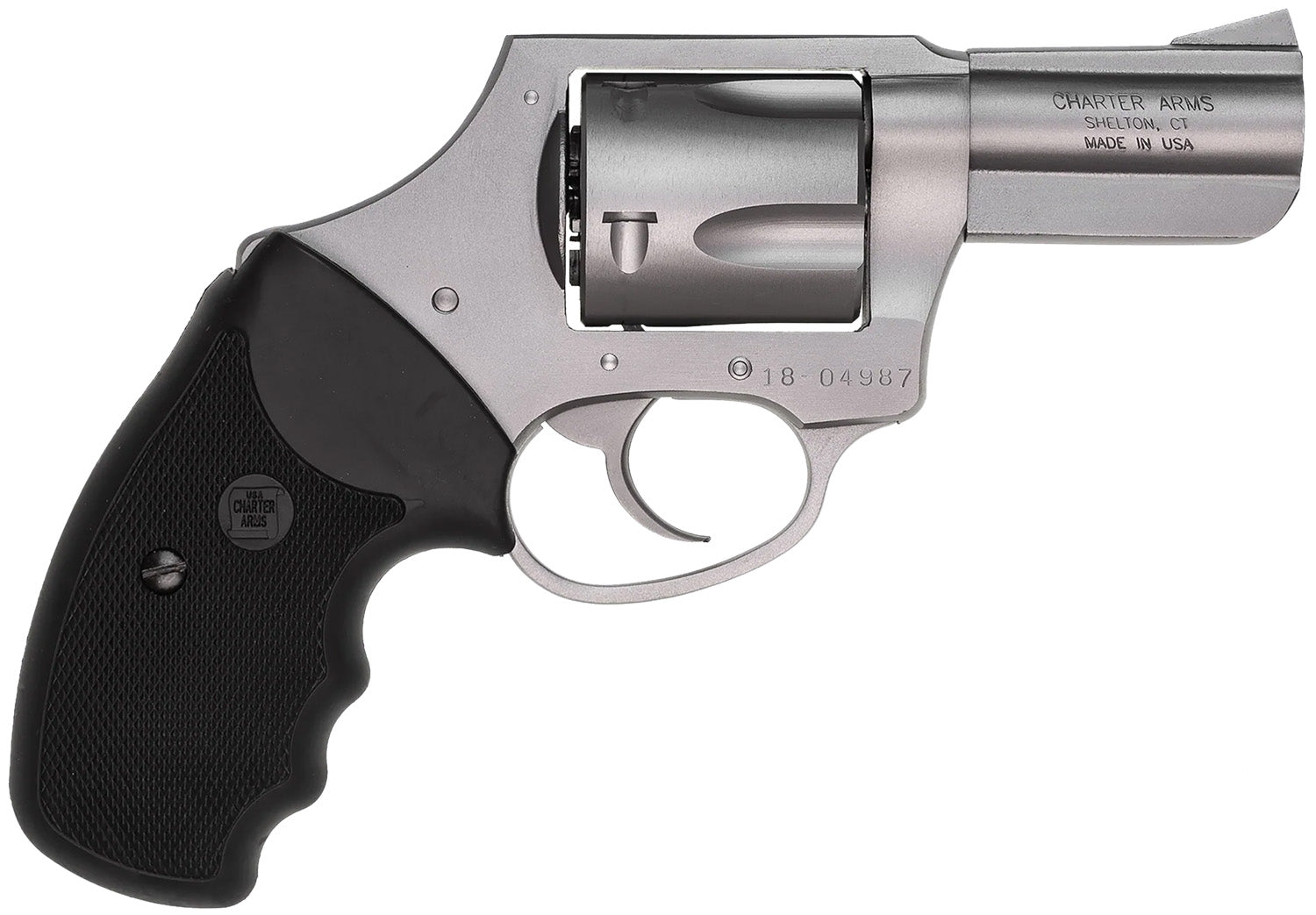 Charter Arms 74421 Bulldog  Large 44 Special, 5 Shot 2.50" Matte Stainless Steel Barrel, Cylinder & Frame w/Black Finger