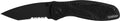 Kershaw 1670TBLKST Blur  3.40" Folding Tanto Part Serrated Black DLC 14C28N Steel Blade Black Anodized Aluminum Handle I