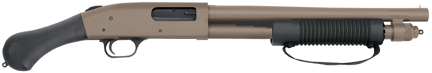 Mossberg 50653 590 Shockwave 12 Gauge 5+1 3" 14.375" Heavy Barrel, Flat Dark Earth Cerakote, Dual Extractors, Drilled & 
