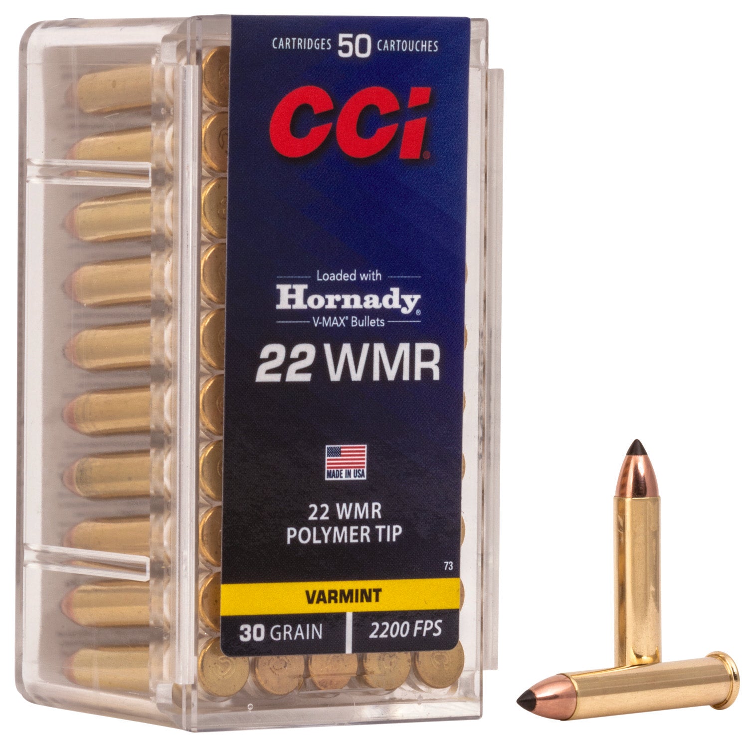 CCI 0073 VMAX  22WMR 30gr Hornady V-Max 50 Per Box/40 Case