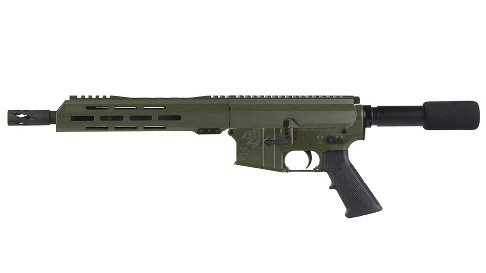 BC-15 5.56 NATO Olive Drab Green Cerakote Side Charging Complete Pistol, 10.5" Parkerized Contour Barrel, 1:8 Twist, Carbine Length Gas System, 10" M-LOK Rail