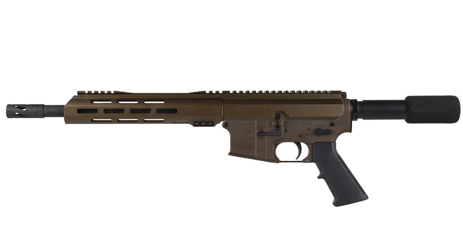 BC-15 5.56 NATO Midnight Bronze Cerakote Side Charging Complete Pistol, 11.5" Parkerized Contour Barrel, 1:7 Twist, Carbine Length Gas System, 10" M-LOK Rail